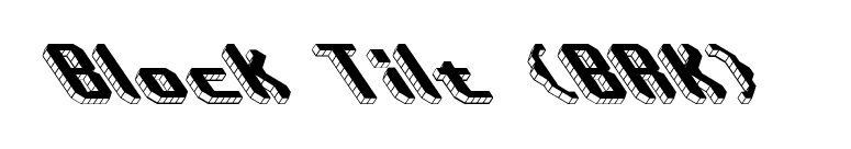 Block Tilt (BRK) font preview