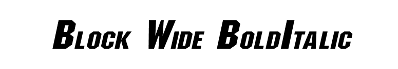 Block Wide BoldItalic font preview