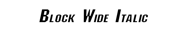 Block Wide Italic font preview