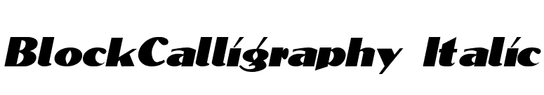 BlockCalligraphy Italic font preview