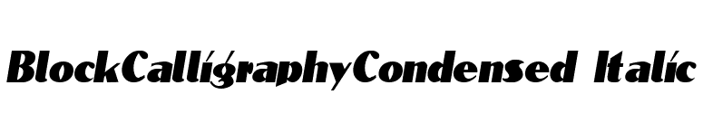 BlockCalligraphyCondensed Italic font preview