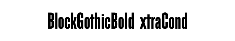 BlockGothicBoldExtraCond font preview