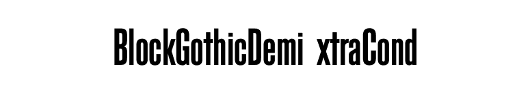 BlockGothicDemiExtraCond font preview
