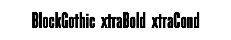 BlockGothicExtraBoldExtraCond font preview