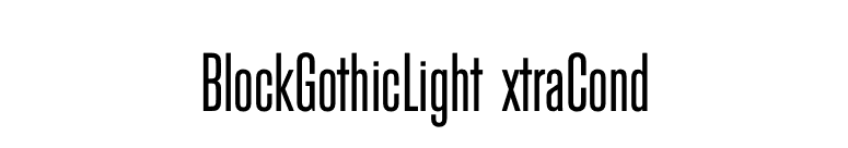 BlockGothicLightExtraCond font preview