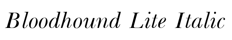 Bloodhound Lite Italic font preview