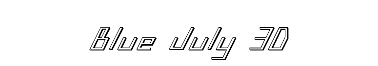 Blue July 3D font preview