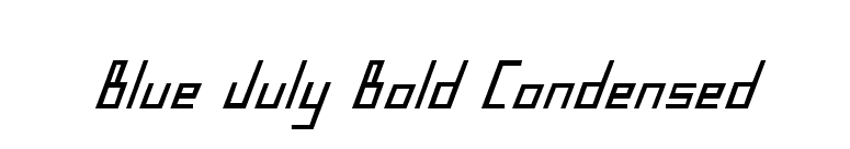 Blue July Bold Condensed font preview
