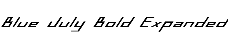 Blue July Bold Expanded font preview