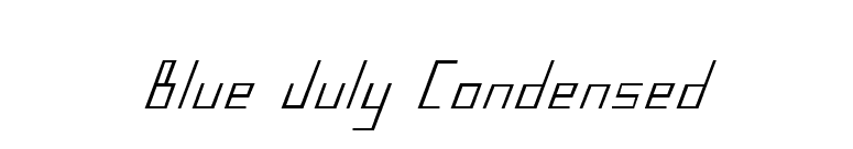 Blue July Condensed font preview
