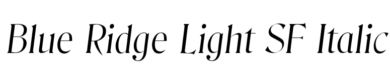 Blue Ridge Light SF Italic font preview