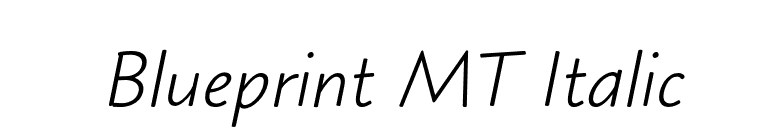 Blueprint MT Italic font preview