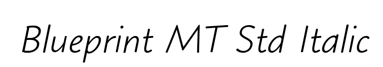 Blueprint MT Std Italic font preview