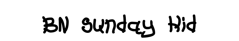 BN Sunday Kid font preview