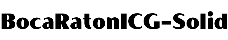 BocaRatonICG-Solid font preview