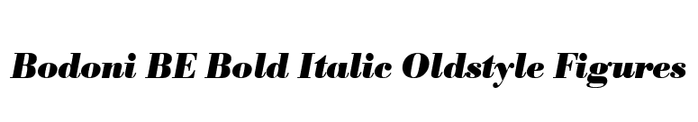 Bodoni BE Bold Italic Oldstyle Figures font preview