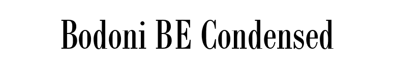 Bodoni BE Condensed font preview
