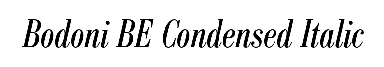 Bodoni BE Condensed Italic font preview