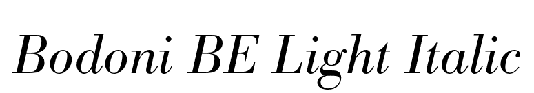 Bodoni BE Light Italic font preview