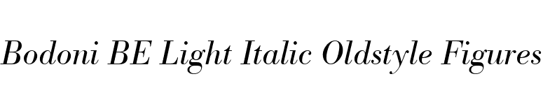 Bodoni BE Light Italic Oldstyle Figures font preview