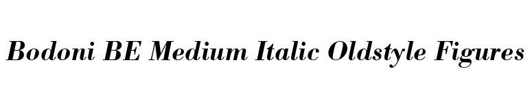 Bodoni BE Medium Italic Oldstyle Figures font preview