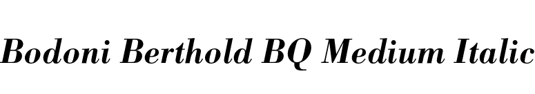 Bodoni Berthold BQ Medium Italic font preview