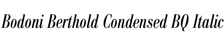 Bodoni Berthold Condensed BQ Italic font preview