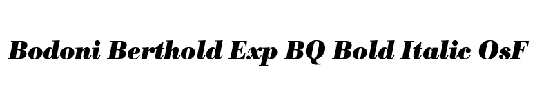 Bodoni Berthold Exp BQ Bold Italic OsF font preview