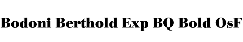 Bodoni Berthold Exp BQ Bold OsF font preview