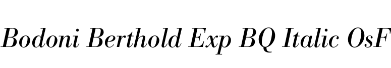 Bodoni Berthold Exp BQ Italic OsF font preview
