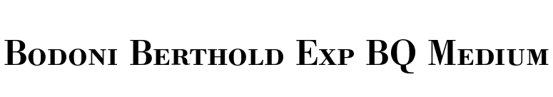 Bodoni Berthold Exp BQ Medium font preview