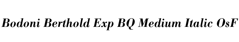 Bodoni Berthold Exp BQ Medium Italic OsF font preview