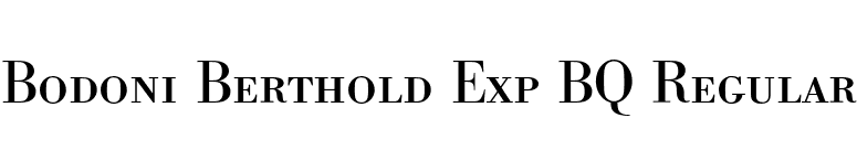 Bodoni Berthold Exp BQ Regular font preview
