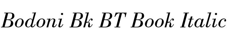 Bodoni Bk BT Book Italic font preview