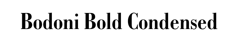 Bodoni Bold Condensed font preview