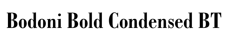 Bodoni Bold Condensed BT font preview