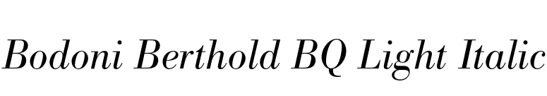 Bodoni Berthold BQ Light Italic font preview
