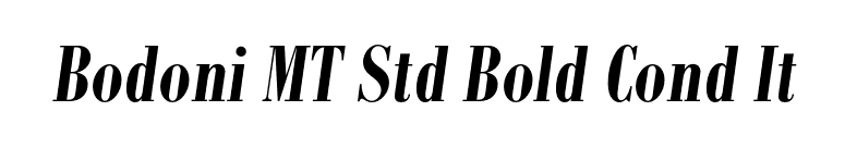 Bodoni MT Std Bold Cond It font preview