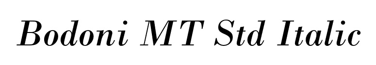 Bodoni MT Std Italic font preview