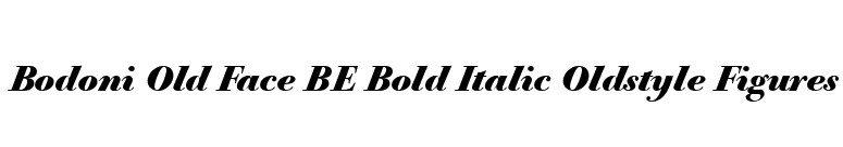Bodoni Old Face BE Bold Italic Oldstyle Figures font preview