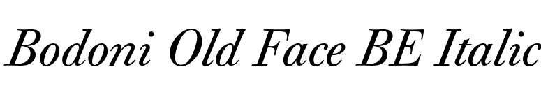Bodoni Old Face BE Italic font preview