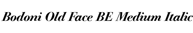 Bodoni Old Face BE Medium Italic font preview