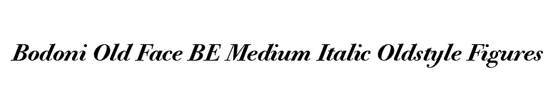Bodoni Old Face BE Medium Italic Oldstyle Figures font preview
