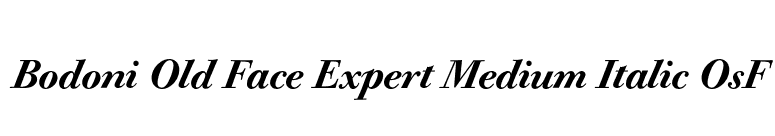 Bodoni Old Face Expert Medium Italic OsF font preview