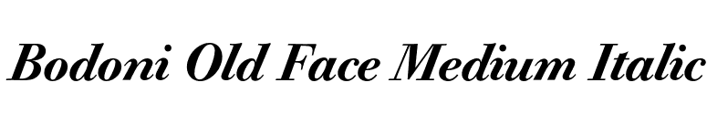 Bodoni Old Face Medium Italic font preview