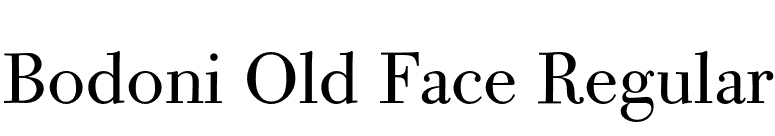 Bodoni Old Face Regular font preview