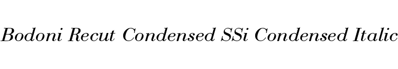 Bodoni Recut Condensed SSi Condensed Italic font preview
