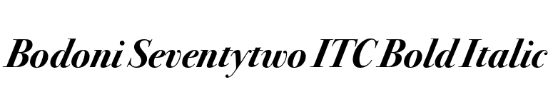 Bodoni Seventytwo ITC Bold Italic font preview