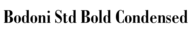 Bodoni Std Bold Condensed font preview