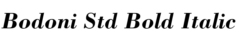 Bodoni Std Bold Italic font preview